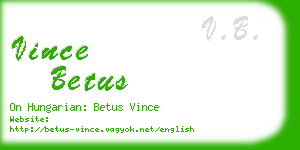 vince betus business card